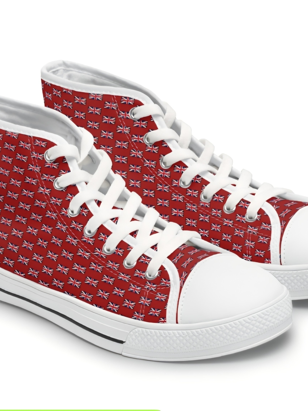 The Brittish Are Coming Red High-Top  Sneakers with Union Jack Print - Women's